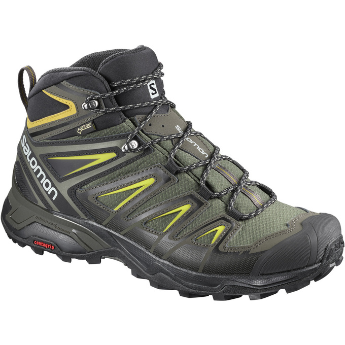 Buty Trekkingowe Męskie Salomon X ULTRA 3 MID GTX® - Oliwkowe / Czarne - Polska (532-JHVPXF)